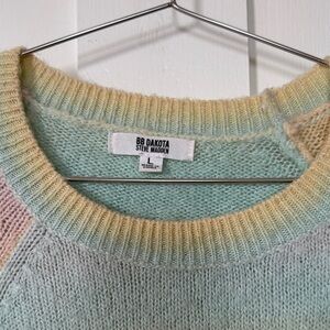 BB Dakota Pastel Rainbow Striped Crewneck Sweater - Mint, Pink, Yellow